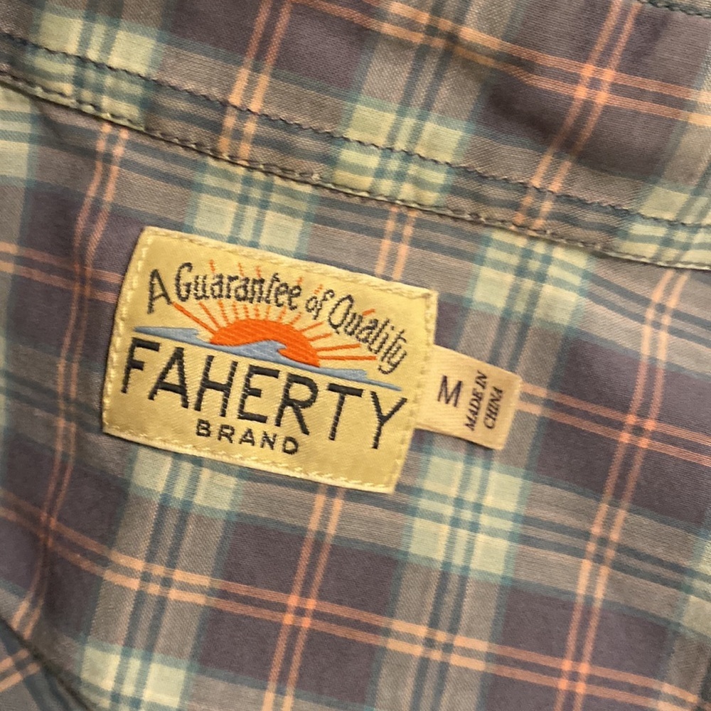 Faherty Men's Plaid Button Down Shirts - Blue, Red, White. Size M . Set - Picture 4 of 12